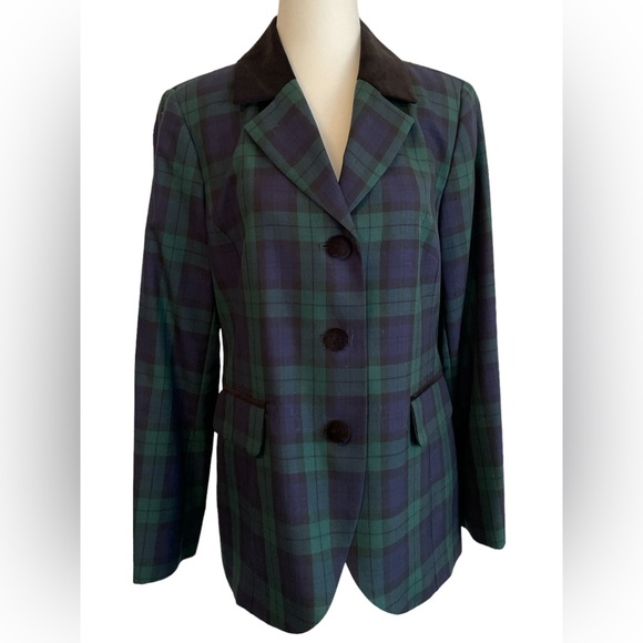 Pendleton Petite 100% Virgin Wool Tartan Plaid Blazer Size 12 Very Good Cond. - Picture 1 of 13